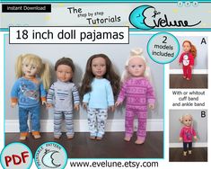 the dolls are all wearing pajamas and have their own names on them, as well as numbers