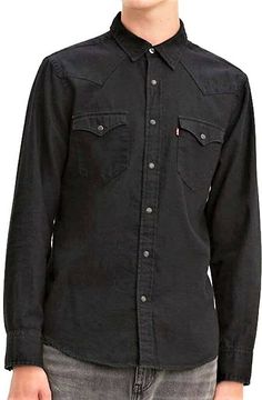 Levi's Men's DESIGNER SHIRT CAVIAR BLACK Classic Western Shirt  SZ Small Button Down Cotton Shirt NEW WITH TAGS Levi's Classic Tops With Button Closure, Levi's Classic Top With Button Closure, Classic Levi's Tops With Button Closure, Classic Levi's Top With Button Closure, Classic Long Sleeve Levi's Tops, Fitted Long Sleeve Levi's Shirt, Levi's Classic Button-up Top, Classic Levi's Button-up Top, Levi's Long Sleeve Cotton Tops