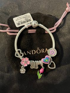 Pandora Bracelet Charms Ideas, Girly Bracelets, Pandora Bracelet Designs, Bracelets Design, Bracelet Pandora, Wrist Jewelry, Jewelry Accessories Ideas, Clasp Bracelet, Bracelet Charms