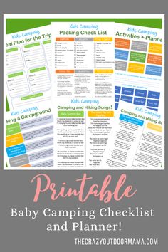 the printable baby camping checklist and planner