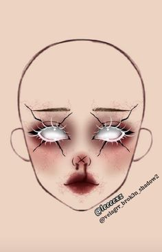 Creepy Make Up, Crazy Makeup Ideas, Creepy Makeup Looks, Scary Makeup Looks, Makeup Looks Drawing, Makeup Ideas Drawing, Crazy Make Up, Make Up Yeux, Professional Eye Makeup