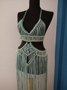 Wedding Dress Beach Wedding, Macrame Clothes, Wedding Dress Beach, Crochet Macrame, Festival Costume, African Dance, Macrame Dress, Festival Costumes, Rope Crafts