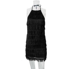 FREE SHIPPING Fringe Detail Open Back Dress halter Tie-up Tassel JKP1348 Tassel Dress, Open Back Dress, Dress Halter, Open Back Dresses, Modern Dress, Back Dress, Dress C, Mini Dress Party, Dress Backs