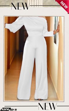 Casual Solid Patchwork Oblique Collar Plus Size Jumpsuits Fitted White Solid Color Jumpsuits And Rompers, White Fitted Jumpsuits And Rompers, Fitted White Jumpsuits And Rompers, Solid Long Sleeve Pantsuit For Party, Formal Fitted Jumpsuits And Rompers In Solid Color, White Long Sleeve Bodysuit For Work, White Stretch Bodysuit For Work, White Workwear Bodysuit, White Fitted Bodysuit For Workwear