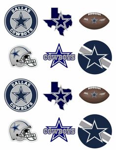 six football logos with the word cowboys on them