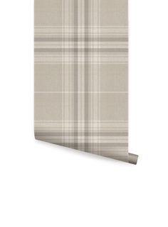 a beige and white plaid wallpaper with a large checkered pattern on the side