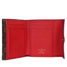 Authentic, pre-loved Louis Vuitton monogram double V compact wallet. Features red leather with monogram canvas, double snap closure, 4 interior slots for credit cards, 2 slip pockets for cash or business cards, coin purse, billfold slot. You will love this wallet! Authenticity date code: See photos CA1108 Made in 2018 Designer Red Wallet With Interior Card Slots, Elegant Red Wallet With Interior Card Slots, Luxury Red Wallets With Interior Card Slots, Luxury Red Rectangular Wallet, Luxury Red Wallet With Zipper Closure, Compact Wallet, Quality Handbags, Waist Bags, Bag Packaging