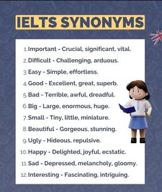 an english poster with the words iel's syonyms