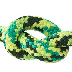 two green and black braided bracelets on a white background