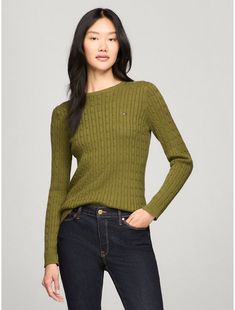 Tommy Hilfiger women's sweater. Made from premium cotton, our lightweight long-sleeve cable knit sweater is a soft, comfortable layer. The timeless design and easy fit make it perfect for everyday wear.  Material: 100% Cotton. Classic Tommy Hilfiger Sweater For Fall, Tommy Hilfiger Classic Fall Sweater, Classic Tommy Hilfiger Fall Sweater, Tommy Hilfiger Long Sleeve Sweater For Spring, Tommy Hilfiger Casual Knit Tops, Classic Tommy Hilfiger Tops For Fall, Tommy Hilfiger Women, Cable Knit Sweater, Latest Fashion For Women