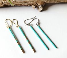 Aqua and gold seed beads. You can choose either solid aqua beads or the gold pattern. 2¹/⁴ inches long. Available in gold or silver hardware. Lead and nickel free hooks with rubber backs. Seed bead earrings/ beaded earrings/ teal earrings/ aqua beaded earrings/ mint earrings/ gold beaded earrings/ minimalist earrings/ gifts Turquoise Bohemian Beaded Earrings With Tiny Beads, Minimalist Colorful Beaded Earrings, Turquoise Dangle Beaded Earrings With Tiny Beads, Turquoise Tiny Beads Bohemian Earrings, 2023 Earrings, Turquoise Beaded Brass Earrings, Gold Beaded Earrings, Long Beaded Earrings, Mint Earrings