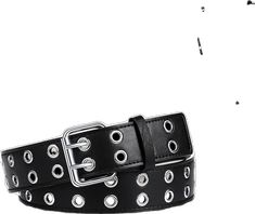 Black Punk Belt With Rivets, Trendy Black Belt With Metal Pin Buckle, Trendy Black Belts With Rivets, Double Grommet Belt, Grommet Belt, Branded Belts, Studded Belt, Faux Leather Belts, Studded Leather