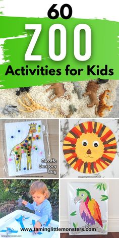 zoo activities for kids with the title overlay