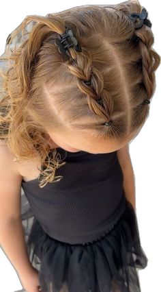 Double Pull Through Braid, Hair For Dance, Easy Toddler Hairstyles, Kids Style Hair, Easy Little Girl Hairstyles, Lil Girl Hairstyles