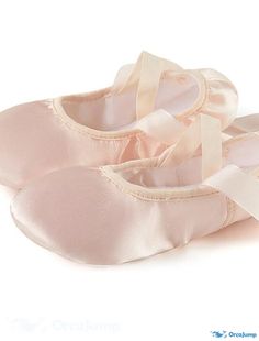 OrcaJump - Womens Ballet Shoes Performance Stage Indoor Flat Lace Elastic Band Pink Champagne / Satin / Girls Heels Non-slip Ballet Dance Shoes With Closed Toe, Non-slip Round Toe Dance Shoes For Dance Class, Pink Ballet Dance Shoes With Round Toe, Pink Round Toe Ballet Dance Shoes, Pink Round Toe Dance Shoes For Spring, Non-slip Ballet Dance Shoes With Round Toe, Spring Ballet Dance Shoes With Round Toe, Spring Ballet Dance Shoes With Soft Sole, Ballet Dance Shoes With Closed Toe In Synthetic