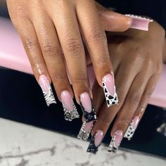 Frenchie Freestyle Nails, French Tip Acrylics, Pink Ombre Nails, Acrylic Toe Nails, French Tip Acrylic Nails, Sparkly Nails, Acrylic Nails Coffin Pink