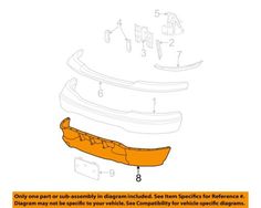 an image of the front bumper cover for a car that has been painted orange and is not