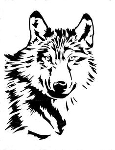 a black and white drawing of a wolf