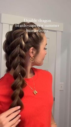 Hairstyle Examples, Easy Hairstyles For Thick Hair, Beautiful Braided Hair, Double Dragon, Peinados Fáciles Para Cabello Corto, Hair Tutorials Easy, Hair Tutorials For Medium Hair, Work Hairstyles, Hair Up Styles