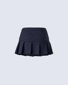 Takin’ it back to the classics with this pinstripe mini skirt 💙 Made from suiting fabric and complete with pleat detailing and a mid-rise fit, this fit & flare style is the perfect business casual look 😜 Pinstripe Mini Skirt, Suiting Fabric, Micro Mini Skirt, Suit Fabric, Micro Mini, White Jersey, Ruffle Shorts, Mini Wrap Dress, Black Ruffle