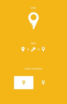 a yellow background with white icons and the words idea, color variations