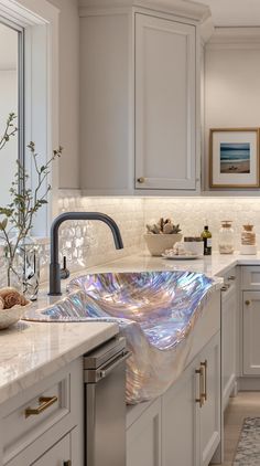 Coastal Kitchen Ideas Coastal Granddaughter Kitchen, Small Beach House Kitchen, Beachy Backsplash, Sink Options, Coastal Cottage Kitchen, Kitchen Flooring Options, Coastal Condo