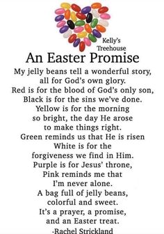 an easter poem with colorful candies on it