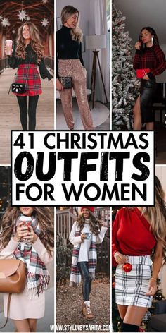 Holiday Outfits Winter 2024, Women’s Christmas Outfit Ideas, Holiday Outfits Cold Weather, Cold Weather Holiday Party Outfits, 2023 Christmas Outfit Women, Women’s Casual Christmas Outfit, Christmas Outfit Ideas For Women 2024, Christmas Outfits 2023 Women