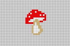 a mushroom is shown in the middle of a cross stitch pattern