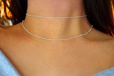 Chain is adjustable. Simple Silver Choker, Necklace Silver Simple, Simple Choker Necklace, Rose Gold Heart Necklace, Rose Gold Chain Necklace, Delicate Choker, Simple Choker, Silver Necklace Simple, Choker Silver