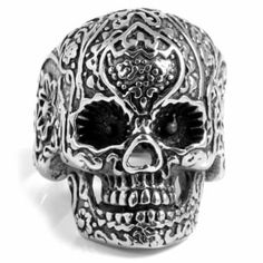 Detailed Skeleton Skull Steel Ring | In stock! | SteelCZ Skull Accessories, Steel Detail, Masonic Ring, Biker Rings, Floral Skull, Great Gifts For Men, Wolfram, Titanium Rings, Skull Ring