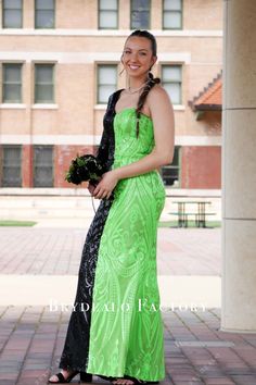 Stand out in our Custom Split Color Sequin Mermaid Prom Dress with long sleeve side in black color, whilst sweetheart neck side in lime green color. Featuring a chic one-shoulder design, sweetheart neck, and a stylish asymmetrical top with a touch of drama. The long sleeve adds allure to the fit-and-flare floor-length skirt. Own the night!. designer: Tina shown color: two-tone( black/lime green) with build-in-bra with boning side zipper closure fully lined Sequin Mermaid Prom Dress, Mermaid Prom Dress, Cute Prom Dresses, Floor Length Skirt, Asymmetrical Tops, Mermaid Prom Dresses, Sweetheart Neck, Shoulder Design, Second Hand Clothes