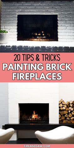 ideas for fireplace brick painting project Painted Brick Wood Stove Surround, Taupe Fireplace Brick, Painting Chimney Brick, Brick Fireplace Color Ideas, How To Paint Fireplace Brick, Fireplace Colors Painted Brick, How To Paint A Brick Fireplace, How To Paint Brick Fireplace, Painting Brick Fireplaces