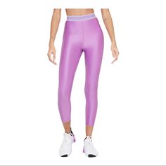 Brand New With Tags Nike Women's Pro High-Waisted 7/8 Leggings Tight Fit For A Body-Hugging Feel 7/8 Length The High-Waisted Design With Supportive Nike Pro Elastic Has You Comfortably Covered As You Bend, Stretch And Hustle High-Shine Fabric And An Iridescent Waistband Make You Look Radiant Minimal Seam Lines Pilates Sportswear Tights, Nike Stretch High Waist Activewear, Nike High-waist Stretch Activewear, Nike High Waist Athleisure Activewear, Nike High Waist Stretch Activewear, Nike Tight Moisture-wicking Bottoms, Nike High Waist Activewear For Sports, Nike High Waist Workout Activewear, Nike Bottoms For Pilates