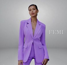 Feminine Boutique- is a women's clothing brand creating elegant formal outfits for confident women. Our designs highlight femininity and refined taste in every detail. Model "Viola"  Description: - Fabric: crepe diagonal ( cotton 65%,  polyester 35 %). -The length of the jacket from the back is 70 cm (27.6 inches).   -The length of the sleeve is 65 cm (25.6 inches).   -The length of the pants is 120 cm (47.2 inches).   -The length of the inseam is 93 cm (36.6 inches). -High Waisted Pants Bell Bo Lavender Outfit, Confident Woman, Formal Outfit, Wedding Attire, High Waisted Pants, Bell Bottoms, Suits For Women, Clothing Brand, Favorite Outfit