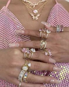 Chvker Jewelry, Nail Bling, Aesthetic Nail, Hyper Feminine