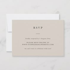 an elegant wedding rsvp card with the word rsvp printed on it