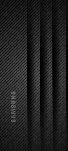 the samsung logo is shown on top of a black background with vertical lines in it