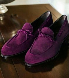 Latest Handmade Tassels Purple Moccasin Formal Dress Shoes  Shoe Structure Are Divided Into Following Parts:  1. Baseline leather sole  2. 100% Leather heel made 3. Best finishing purple suede 4. Manufacture used lace up fastening 5. Best lining with leather on shoes 6. Leather sole is inserted in inner side  7. Upper side is made by original suede 8. 100% satisfaction guaranteed