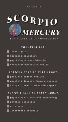 scorpio mercury the planet of communication