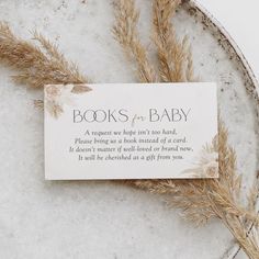 Boho Pampas Grass Baby Shower Books for Baby Enclosure Card | Zazzle Baby Shower Books, Books For Baby, Beautiful Invitations, Better Love, Enclosure Cards, Girl Baby