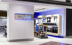 a retail store with the name tecto on it's front wall and shelves