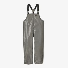 Patagonia Hose-Down Slicker Waterproof Bib Overalls Utility Nylon Raincoat, Durable Nylon Raincoat, Weatherproof Nylon Raincoat For Outdoor Work, Waterproof Bibs, Smooth Face, Rubber Boot, Leg Cuffs, Bib Overalls, Men Fits