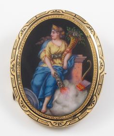 14K Gold Victorian Swiss Enamel Goddess Portrait Rose Cut Diamond Brooch Pin | eBay Ceres Goddess, Goddess Portrait, Victorian Portraits, Horsebit Loafers, Gucci Horsebit, Diamond Brooch, Pin Pendant, Victorian Art, Cloisonne Enamel