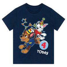 4 Options For Different Ages: Choose from "I Am 2," "I Am 3," "I Am 4," or "I Am 5" to celebrate your little hero's big day with the perfect age-appropriate flair!PAW-some Pals Front and Center: This Tshirt features the courageous Chase and the fiery Marshall from PAW Patrol, making it an instant hit for any young fan!This delightful boys' t-shirt is the ultimate birthday treat, specially designed for turning 2, 3, 4, or 5 years old. With four age-specific options, simply select "I Am 2," "I Am 3," "I Am 4," or "I Am 5" to ensure the t-shirt proudly displays the right number for your child's new age. Adorned with beloved characters Chase and Marshall from PAW Patrol, this tee is not just comfortable but also super fun, making it a fabulous birthday gift for any little adventurer. Note: Be Marshall From Paw Patrol, Chase And Marshall, Kids Pajamas Boys, I Am 4, Marshall Paw Patrol, Birthday Treat, T Shirt For Boys, Fabulous Birthday