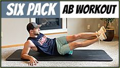 a man is doing an exercise on a mat with the words six pack ab workout