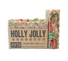 Holly Jolly Holiday Soap. Wintergreen Scented Soap. - C & A Engraving and Gifts Yaupon Holly, Holiday Bar, Holiday Soap, Green Soap, Ingredient Labels, Jolly Holiday, Gluten Free Oats, Organic Herbs, Fresh Fragrances