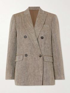 Herringbone Blazer, Versace Brand, Suits And Jackets, Double Breasted Blazer, Linen Blazer, Shearling Jacket, Brunello Cucinelli, Blazers For Women, Outerwear Women