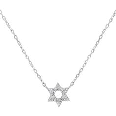 Ruchi New York - Leah Pendant Diamond Star Of David Necklace For Formal Occasions, Formal Diamond Star Of David Necklace, Formal Star Of David Diamond Necklace, Luxury Diamond Necklace In Star Of David Shape, Elegant Star Of David Diamond Necklace, Elegant Star-shaped Diamond Necklace With Accents, Elegant Star Diamond Necklace With Diamond Accents, Elegant Star-shaped White Gold Diamond Necklace, Formal Star-shaped Single Diamond Jewelry