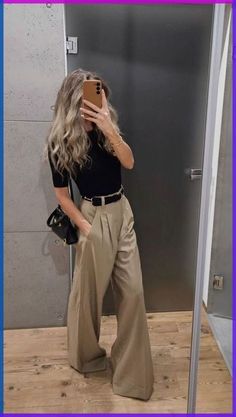 Wide Leg Pants Outfit Work, Buisness Casual Women Outfits Chic, Networking Event Outfit, Buisness Casual Women, Event Outfit Ideas, Corporate Attire Women, Wide Leg Outfit, Office Outfits Women Casual, Pants Outfit Work